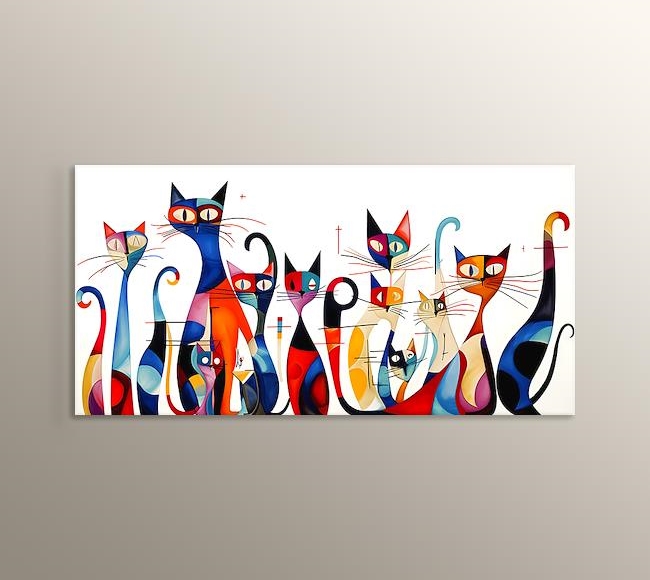 10 Kedi Wassily Kandinsky Tarzı