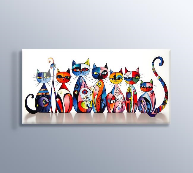 7 Kedi Wassily Kandinsky Tarzı