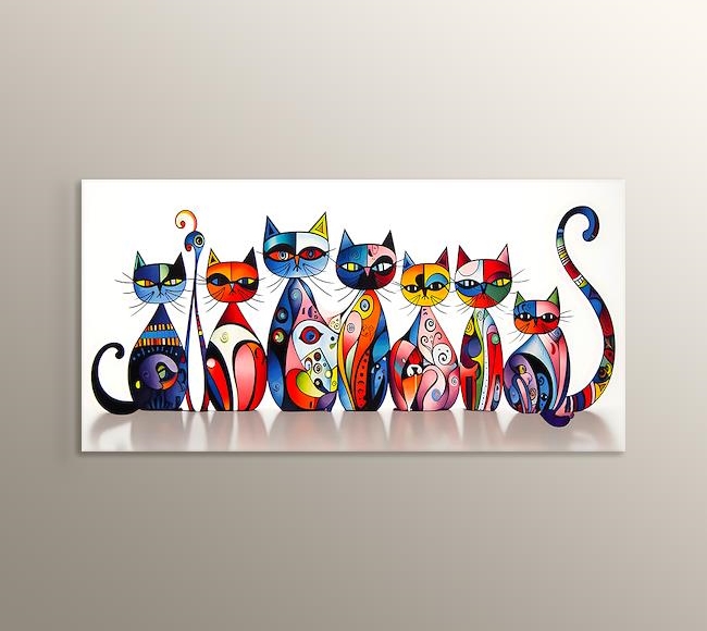 7 Kedi Wassily Kandinsky Tarzı