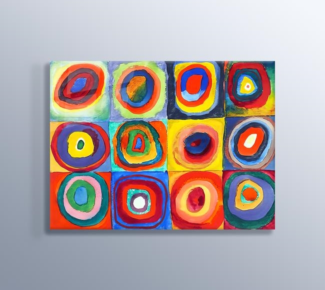 Color Study. Squares with Concentric Circles - Renk Çalışması. Eşmerkezli Daireli Kareler 1913