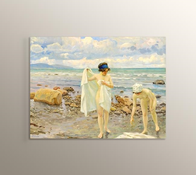 The Bathers - Two Young Women on a Beach